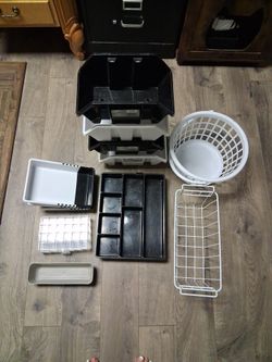 Assorted Home & Garage Storage Bins / Organization Lot - 13 Pieces