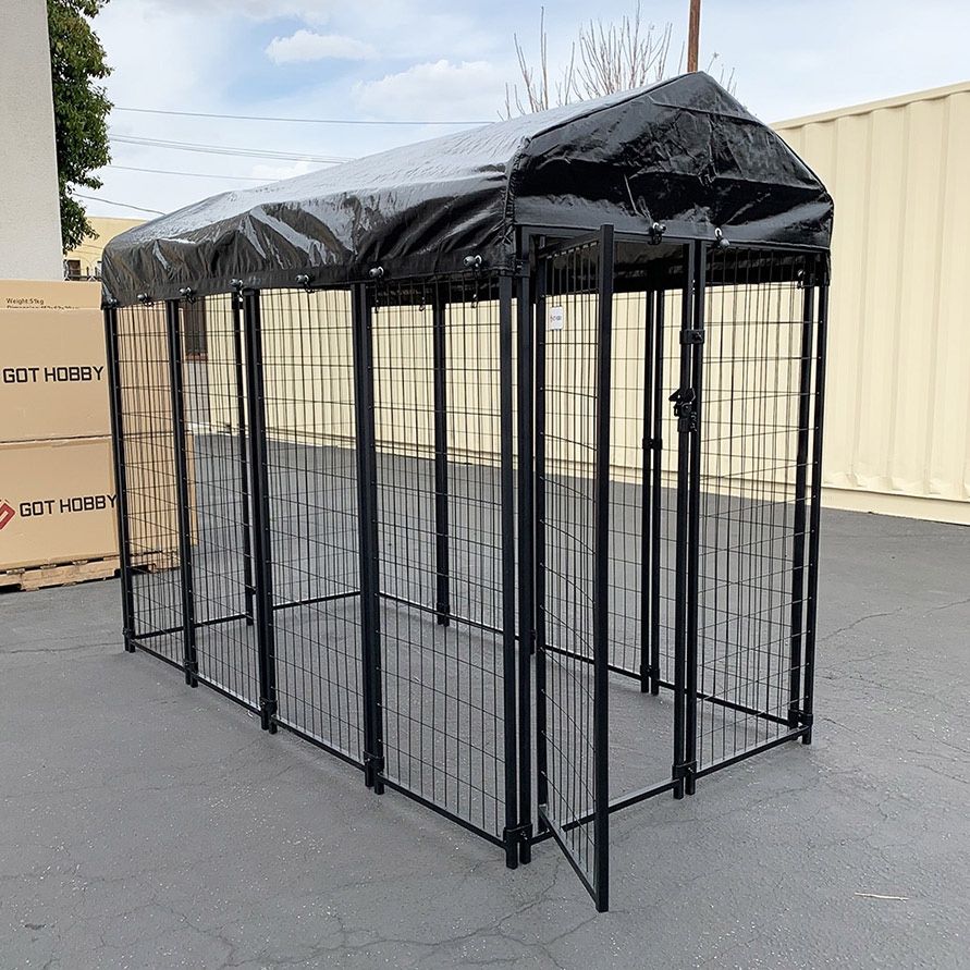 (NEW) $260 Large Heavy Duty Kennel with Cover (8 x 4 x 6 FT) Dog Cage Crate Pet Playpen