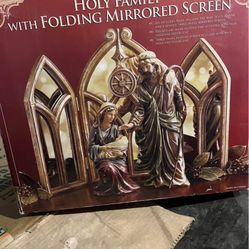 Holy Family With Folding Mirrored Screen