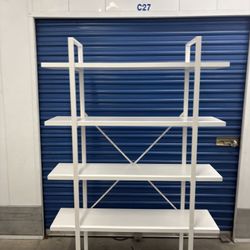 5 Shelf White Bookshelf 