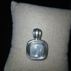 925 Sterling Silver Mother of Pearl Square Pendant