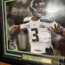Signed Russell Wilson Framed Photo