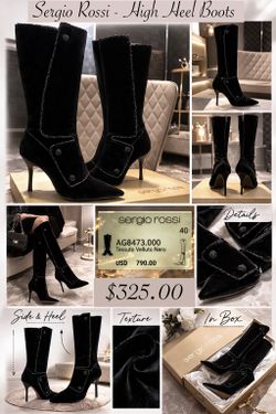 Sergio Rossi velvet boots- Disregard price on photo