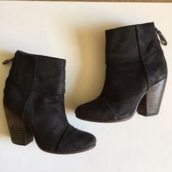 Rag & Bone Black Leather High Heeled Ankle Boots (Size 5)