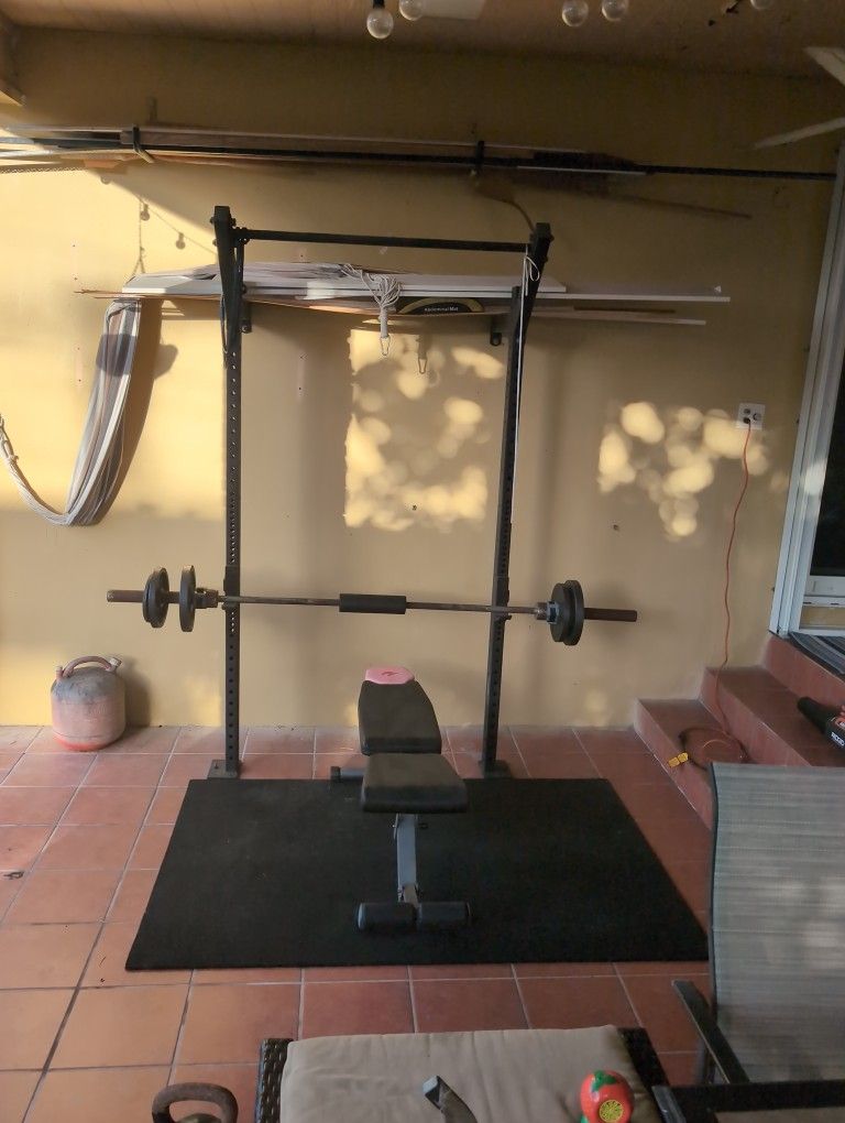 Squat And Weight Rack With Bench