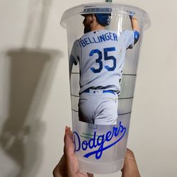Starbucks Dodgers Custom Cup ANY TEAM ANY PLAYER