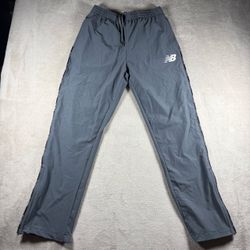 Y2K New Balance Men’s Medium Gray Wide Leg Windbreaker Track Pants #520