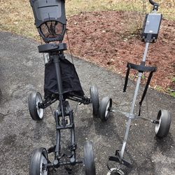 Golf Cart Pair - CaddyTek 4-Wheel & Billy Club Pull Cart