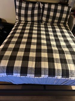 Full size bed frame and mattress