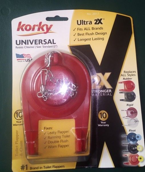 New Korky Universal Toilet Flapper. Cash