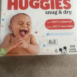 Brand New Huggies 108 Count  Size 1