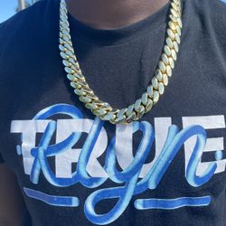 18mm cuban link 14k gold plated 