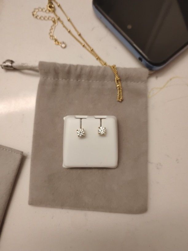 Gold Over Sterling Silver Studs Vvs