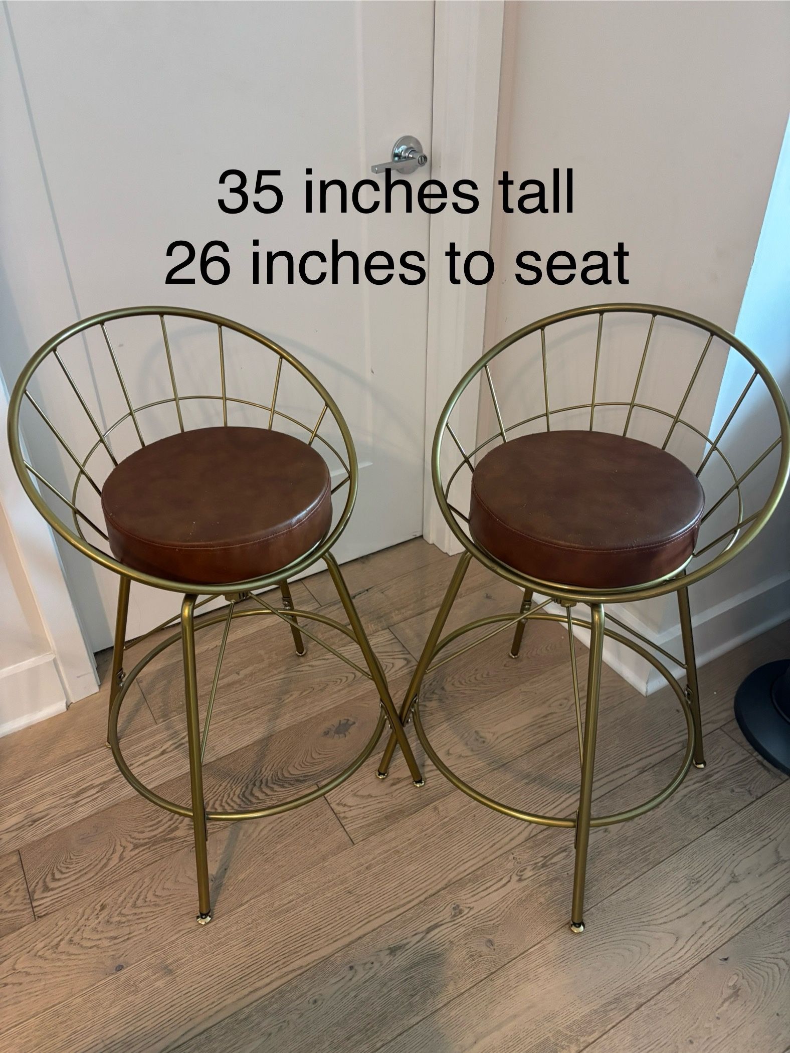 Gold & Leather Bar Stools