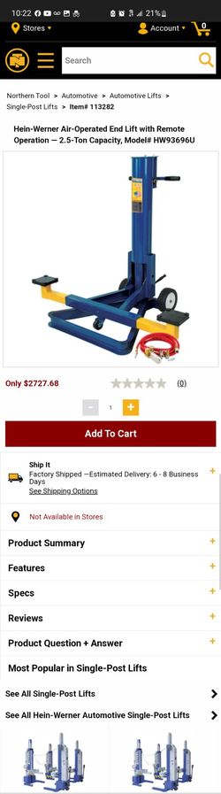 Gray Bumper Air Lift Jack