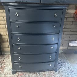 Large 6 Drawer Dark Gray Dresser