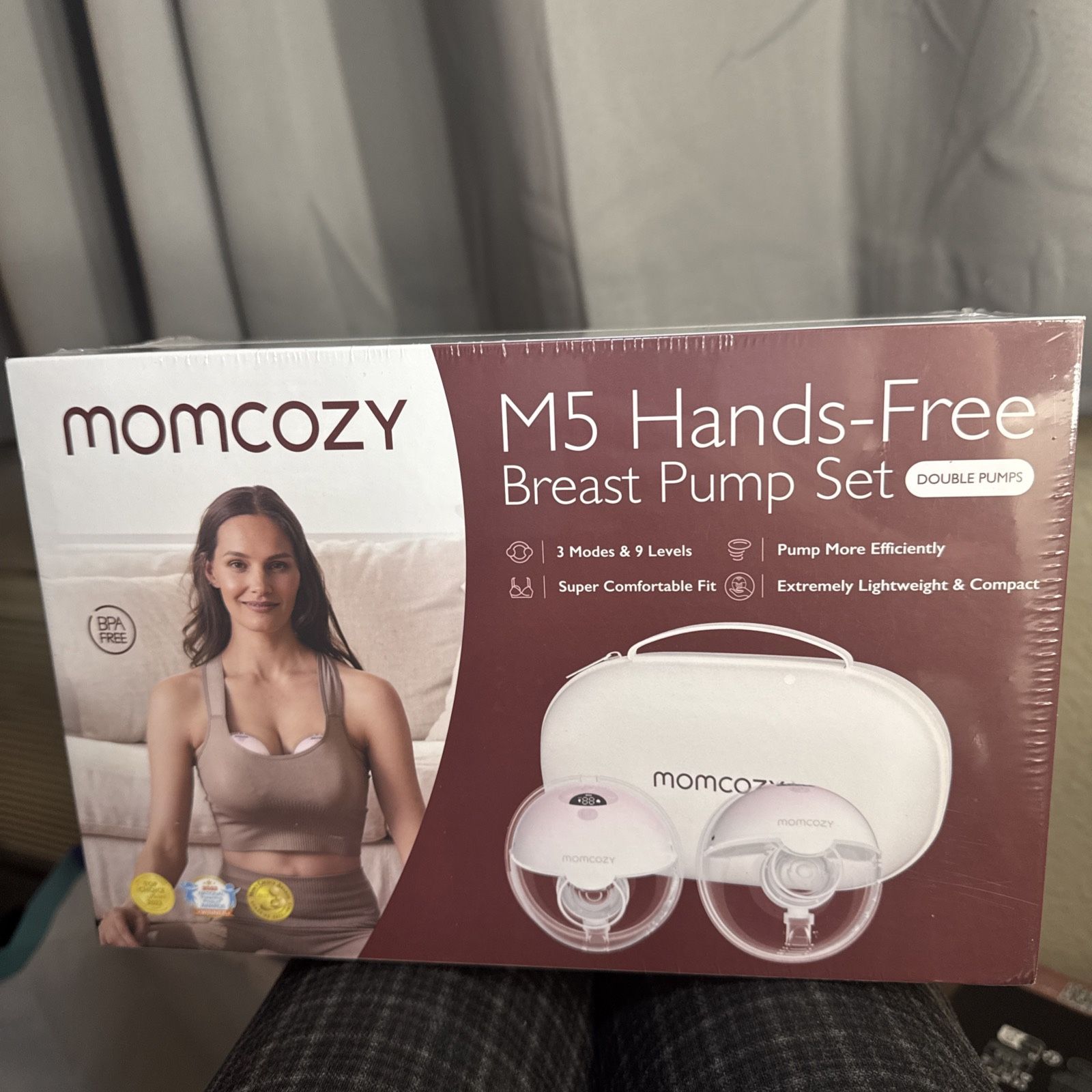 Momcozy M5 Pinky Breast Pump Hands Free, Electric 24mm Pink 2 Pack