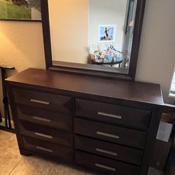 Excellent Dark Wood With Vanity Mirror