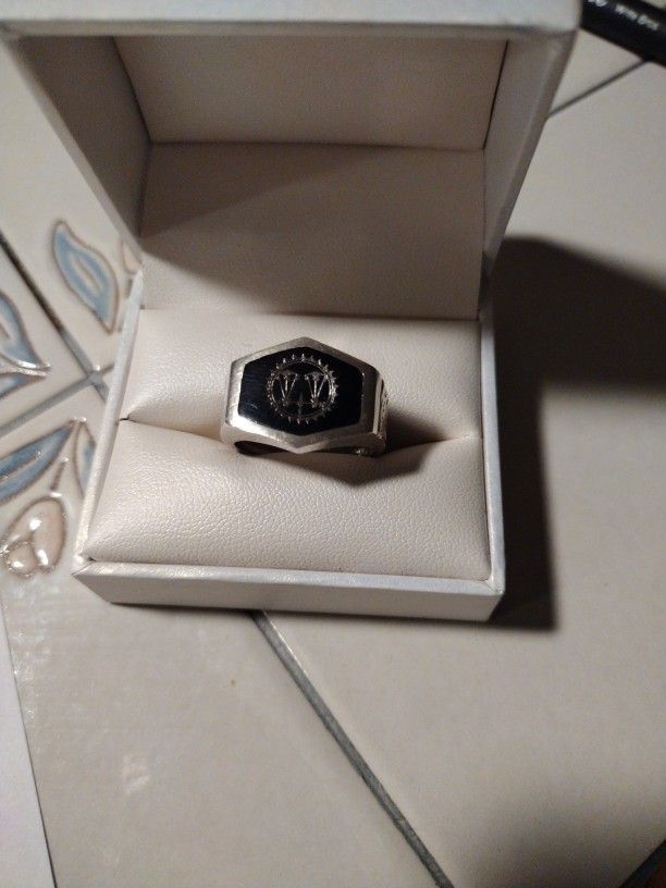 Vtg Unisex Sterling Silver Scales Of Justice Ring
