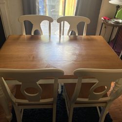 Wooden Table With 4 Chairs