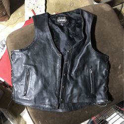 Mens Leather Riding Vest