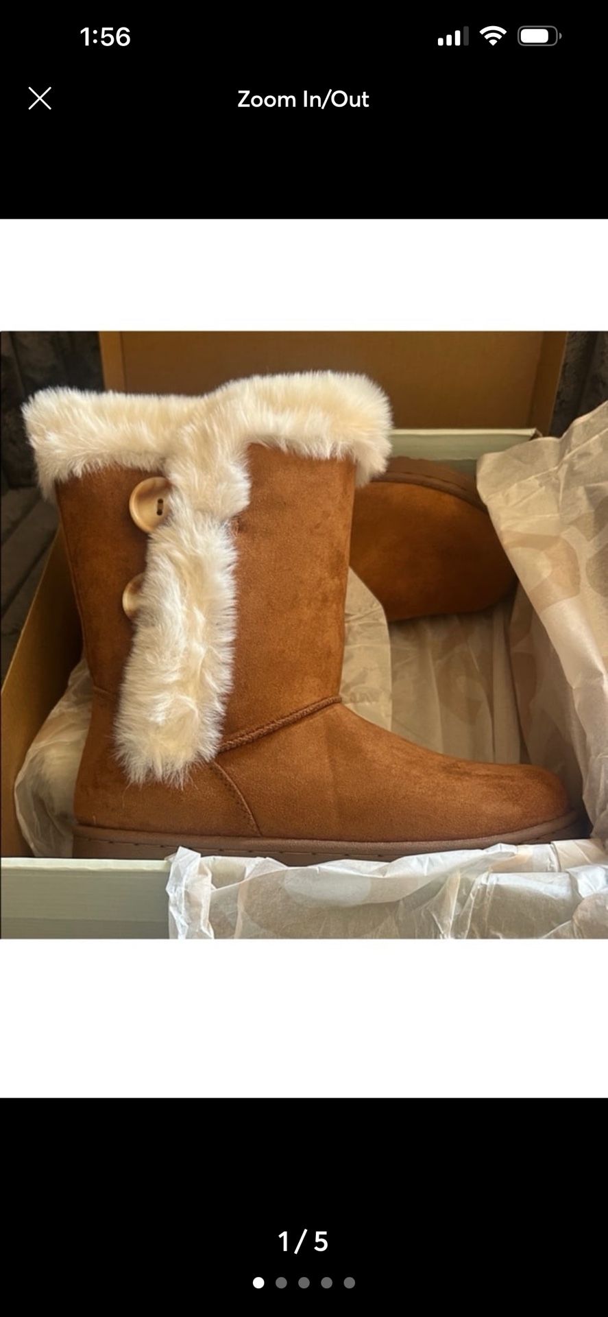 BNIB SO Fur Lined Boots Size 7