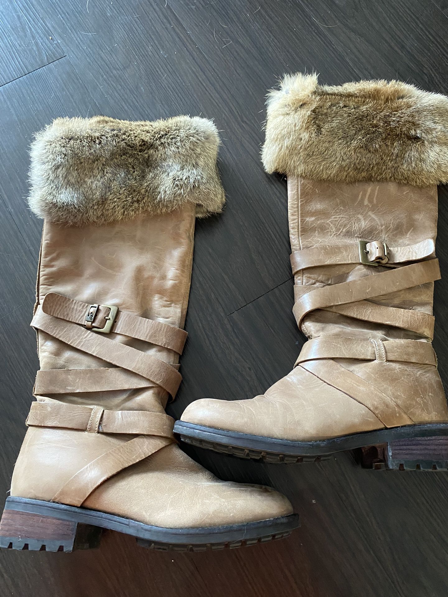 Real Fur Boots From Italy 