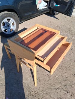 Glass showcase desk with 2 drawers like new