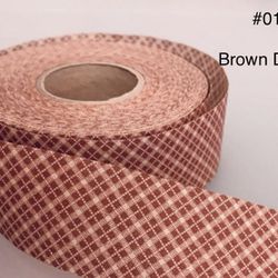 5 Yds Vintage Cotton Craft Ribbon - Brown Diamond Plaid #010224A20