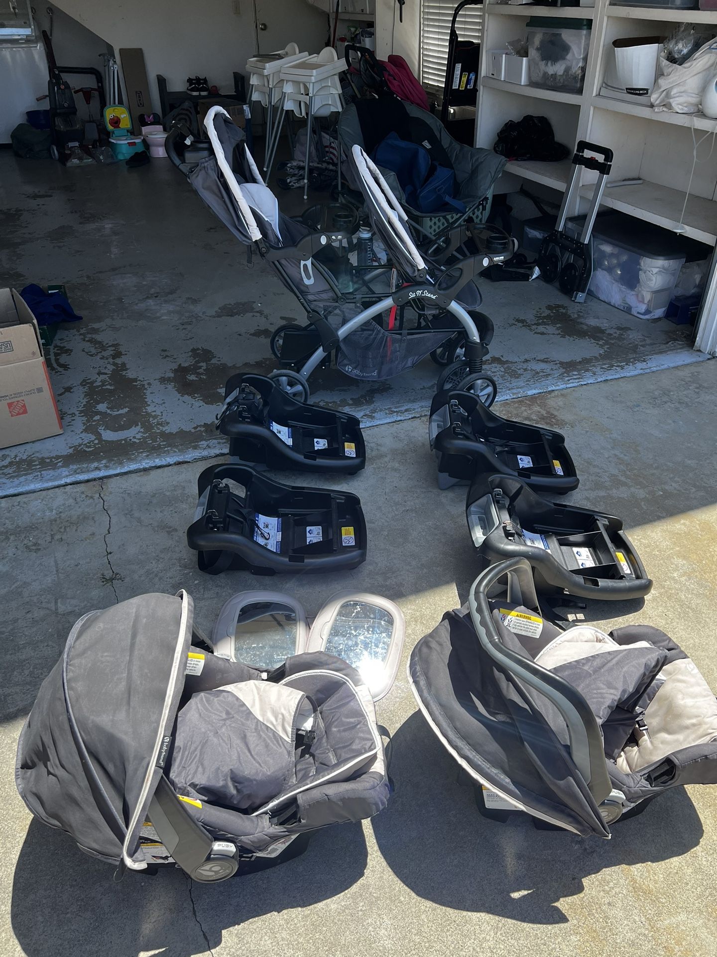 Twins Baby Trend Sit N’ Stand Double Stroller, Car Seats And More!