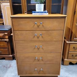 REAL SOLID WOOD TALL DRESSER 