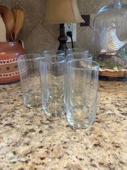 Six drinking glasses