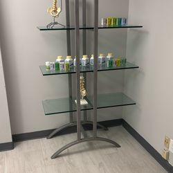 glass floating shelf  unit