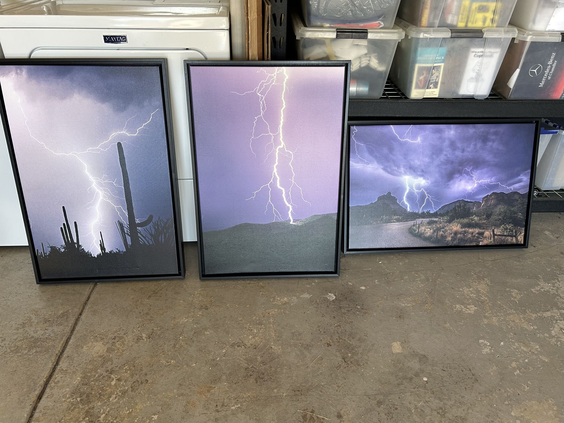 Desert Monsoon Artwork. Set Of 3