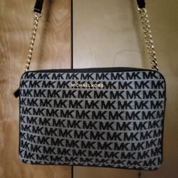 Michael Kors Signature Crossbody - Navy/White - Genuine Leather/Fabric