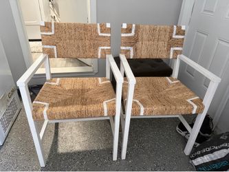 Pair of Modern Woven Accent Chairs