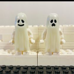 Glow in the Dark Ghost Minifigures 2 PC | New Custom LEGO Compatible Toys