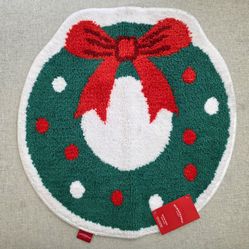 Christmas Wreath Bath Rug