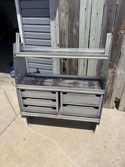 Two tool boxes and shelves for cargo van