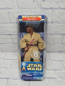STAR WARS ATTACK OF THE CLONES - MACE WINDU 12" ACTION FIGURE SEALED
