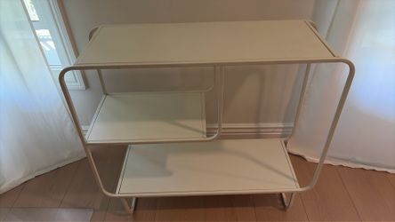 White Alana storage console bookshelf bookcase