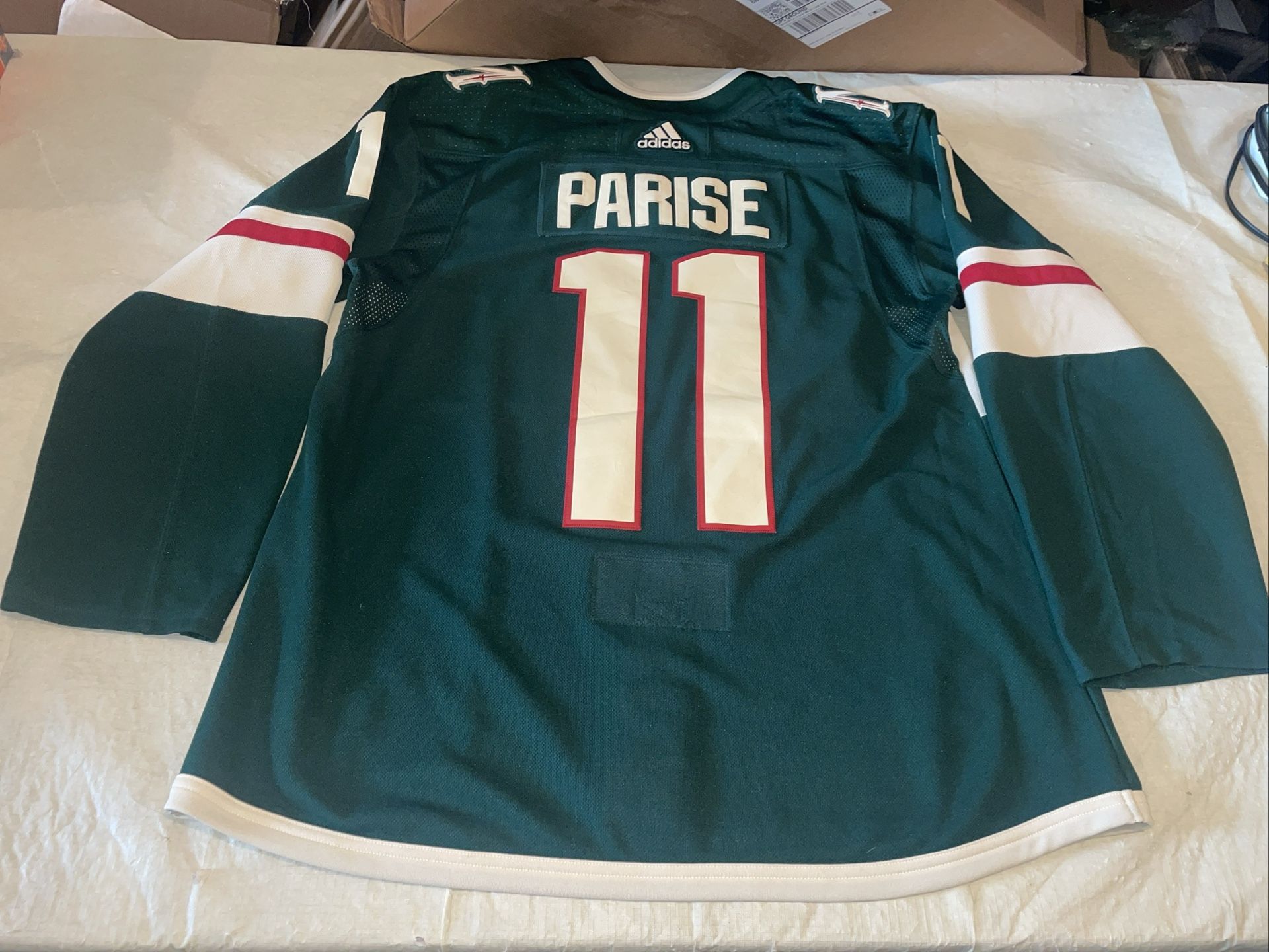 Authentic Adidas Zach Parise Mens 54 Clean Sewn Nhl Minnesota Wild Green Jersey
