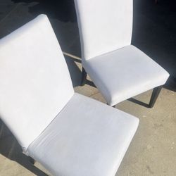 2 Pottery Barn Upholstered Dining Chairs, Holiday Ready, Solid and Clean