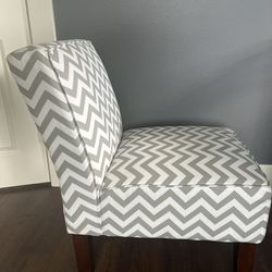 Accent Chair-grey And White Chevron