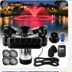 Pond Fountain Aerator Kit with LED Lights