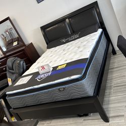 Emily black queen size bed only $149. Easy finance option. Same-day delivery.