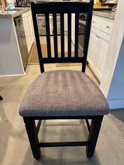 Black Wood Counter Height Bar Stool 24” Tall