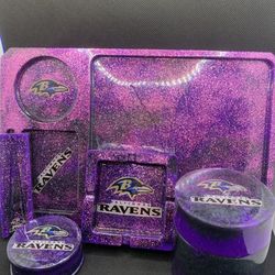 Ravens Full Rolling Tray Set