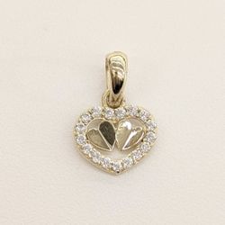 10kt Real Gold Heart Shaped Pendant 