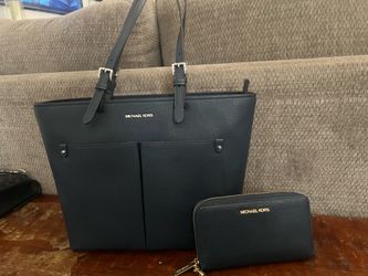 Mk tote and matching wallet Navy Blue